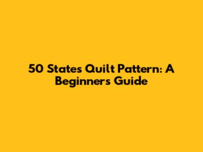 50 States Quilt Pattern: A Beginner's Guide