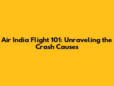 Air India Flight 101: Unraveling the Crash Causes