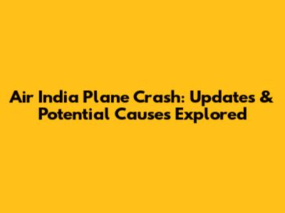 Air India Plane Crash: Updates & Potential Causes Explored