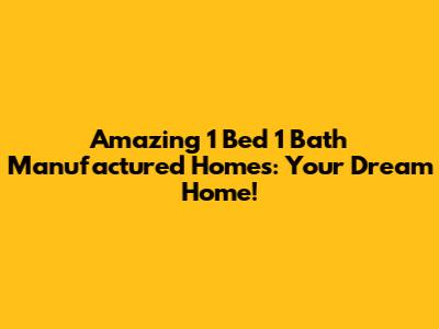 Amazing 1 Bed 1 Bath Manufactured Homes: Your Dream Home!