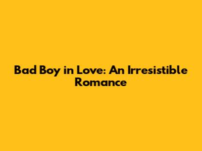 Bad Boy in Love: An Irresistible Romance