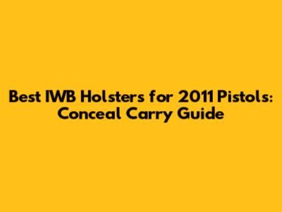Best IWB Holsters for 2011 Pistols: Conceal Carry Guide