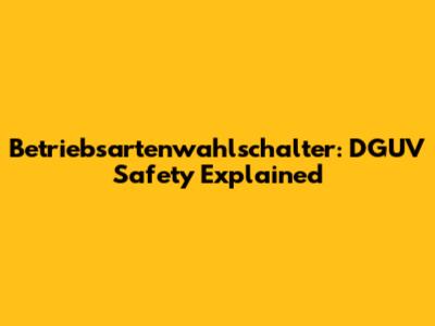 Betriebsartenwahlschalter: DGUV Safety Explained