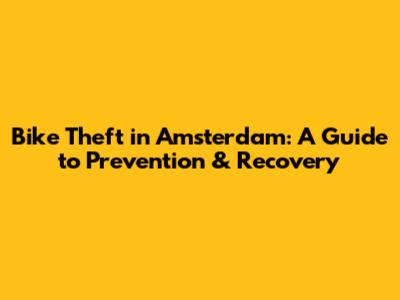 Bike Theft in Amsterdam: A Guide to Prevention & Recovery