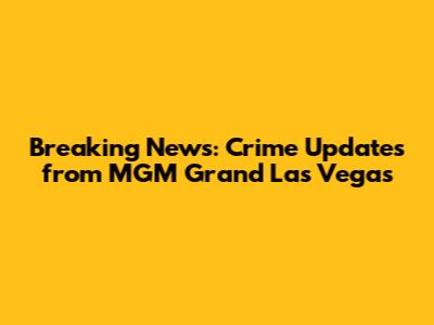 Breaking News: Crime Updates from MGM Grand Las Vegas