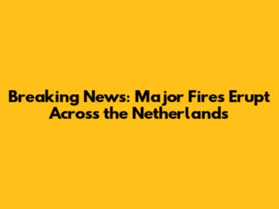 Breaking News: Major Fires Erupt Across the Netherlands