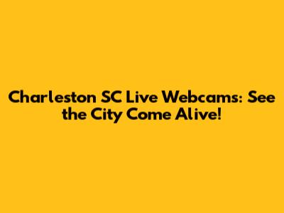 Charleston SC Live Webcams: See the City Come Alive!