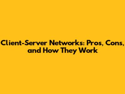 Client-Server Networks: Pros, Cons, and How They Work