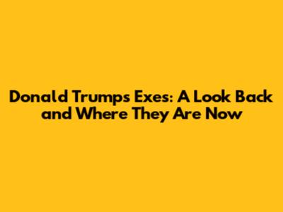 Donald Trump's Exes: A Look Back and Where They Are Now