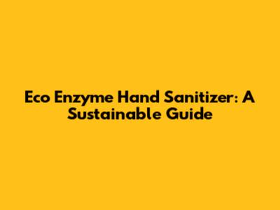 Eco Enzyme Hand Sanitizer: A Sustainable Guide