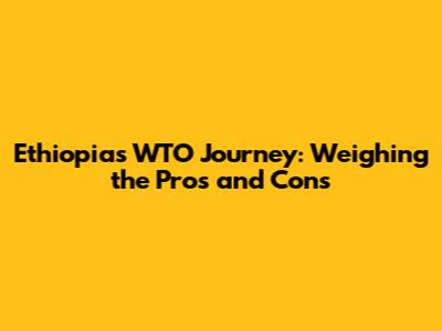 Ethiopia's WTO Journey: Weighing the Pros and Cons