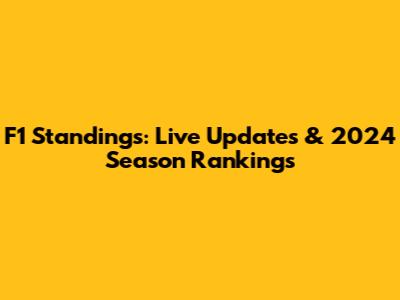 F1 Standings: Live Updates & 2024 Season Rankings
