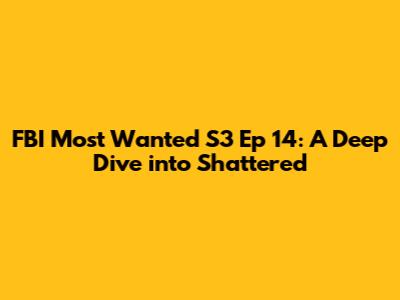 FBI Most Wanted S3 Ep 14: A Deep Dive into 'Shattered'