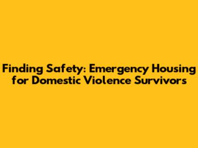 Finding Safety: Emergency Housing for Domestic Violence Survivors