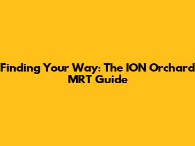 Finding Your Way: The ION Orchard MRT Guide