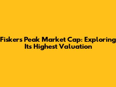 Fisker's Peak Market Cap: Exploring Its Highest Valuation