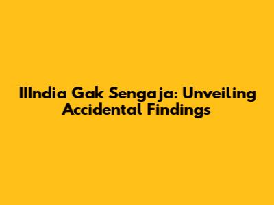 IIIndia Gak Sengaja: Unveiling Accidental Findings