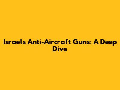 Israel's Anti-Aircraft Guns: A Deep Dive