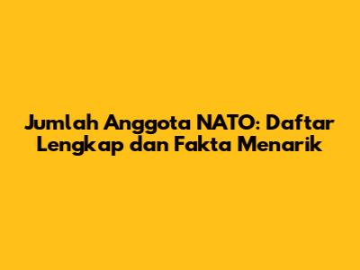 Jumlah Anggota NATO: Daftar Lengkap dan Fakta Menarik