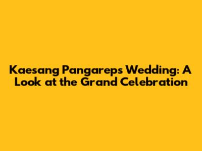 Kaesang Pangarep's Wedding: A Look at the Grand Celebration