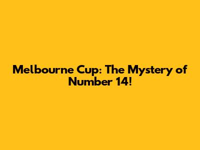 Melbourne Cup: The Mystery of Number 14!