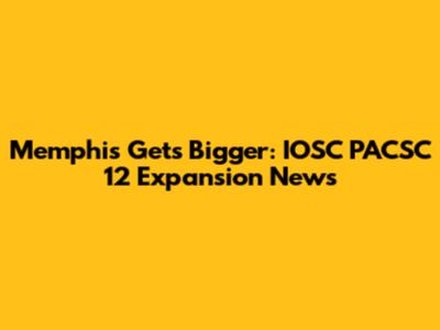Memphis Gets Bigger: IOSC PACSC 12 Expansion News