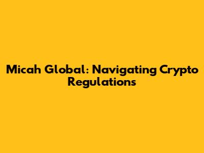 Micah Global: Navigating Crypto Regulations