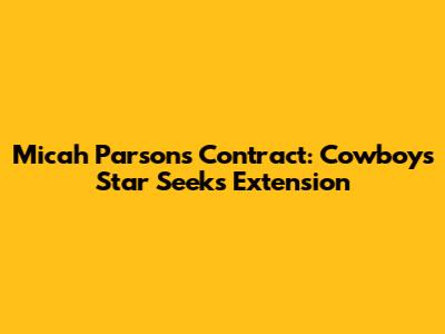 Micah Parsons' Contract: Cowboys' Star Seeks Extension
