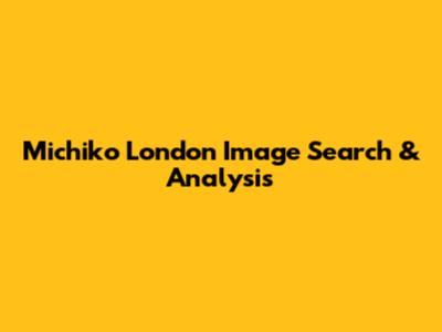 Michiko London Image Search & Analysis