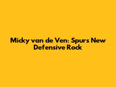 Micky van de Ven: Spurs' New Defensive Rock