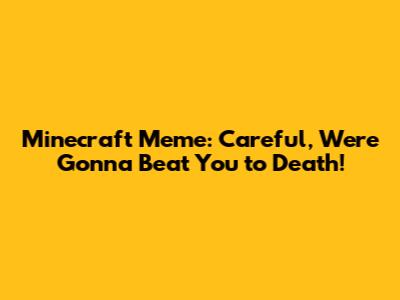 Minecraft Meme: Careful, We're Gonna Beat You to Death!