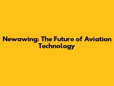 Newawing: The Future of Aviation Technology