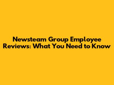 Newsteam Group Employee Reviews: What You Need to Know