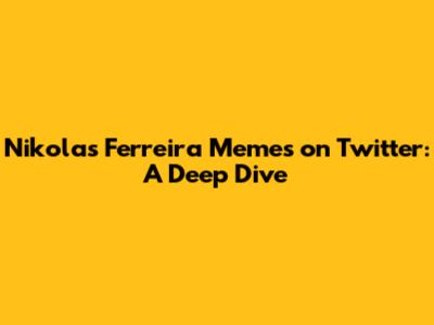 Nikolas Ferreira Memes on Twitter: A Deep Dive