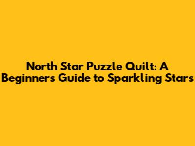 North Star Puzzle Quilt: A Beginner's Guide to Sparkling Stars
