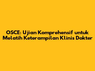 OSCE: Ujian Komprehensif untuk Melatih Keterampilan Klinis Dokter