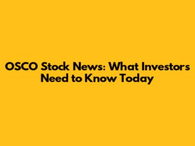 OSCO Stock News: What Investors Need to Know Today