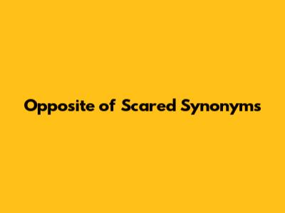 Opposite of Scared Synonyms