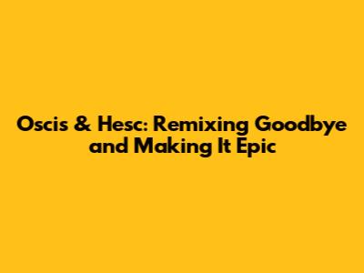Oscis & Hesc: Remixing Goodbye and Making It Epic