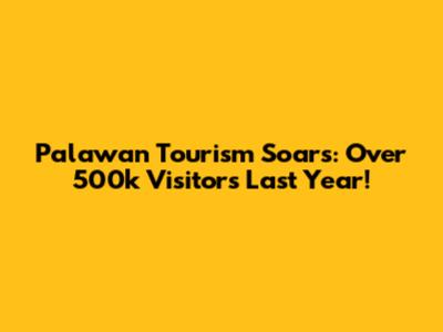 Palawan Tourism Soars: Over 500k Visitors Last Year!