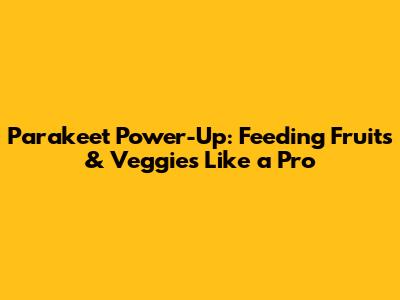 Parakeet Power-Up: Feeding Fruits & Veggies Like a Pro
