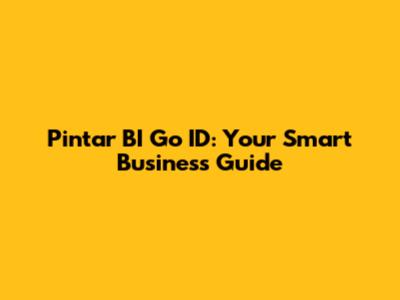 Pintar BI Go ID: Your Smart Business Guide