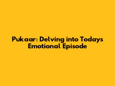 Pukaar: Delving into Today's Emotional Episode
