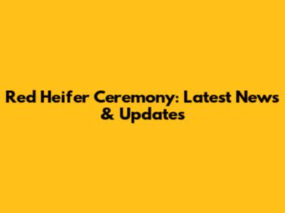 Red Heifer Ceremony: Latest News & Updates