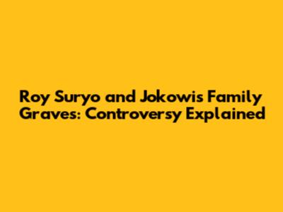 Roy Suryo and Jokowi's Family Graves: Controversy Explained