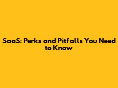 SaaS: Perks and Pitfalls You Need to Know