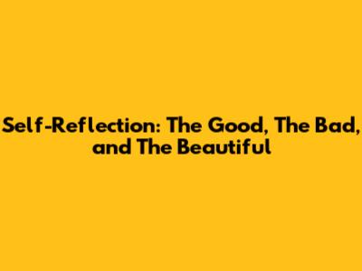 Self-Reflection: The Good, The Bad, and The Beautiful