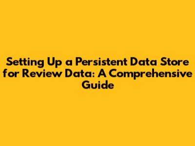 Setting Up a Persistent Data Store for Review Data: A Comprehensive Guide