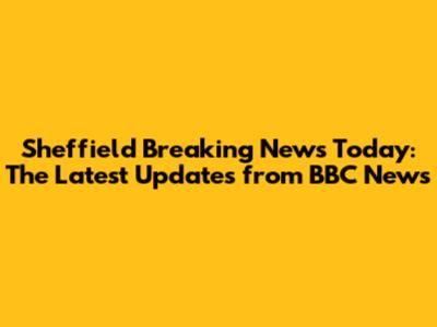 Sheffield Breaking News Today: The Latest Updates from BBC News