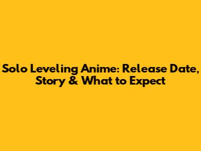 Solo Leveling Anime: Release Date, Story & What to Expect